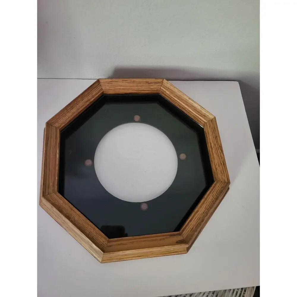 VTG Lynette Decor Elegant Wall Mount Oak Wood Plate Frame w/Glass 12
